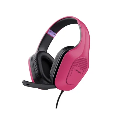 Trust GXT 415P Zirox Powerful Pink juhtmega 2 m mänguripeakomplekt ABS peavõruga, 50 mm neodüüm-draiverid, kokkupandava mikrofoniga
