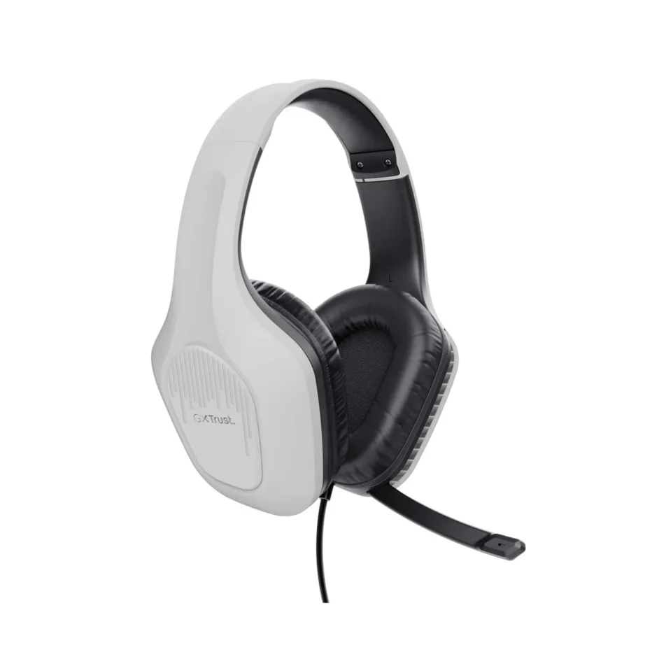 Trust GXT 415W Zirox 3,5 mm juhtmega mänguripeakomplekt 50 mm kõlarielementide ja kokkupandava mikrofoniga, Winning White – 2