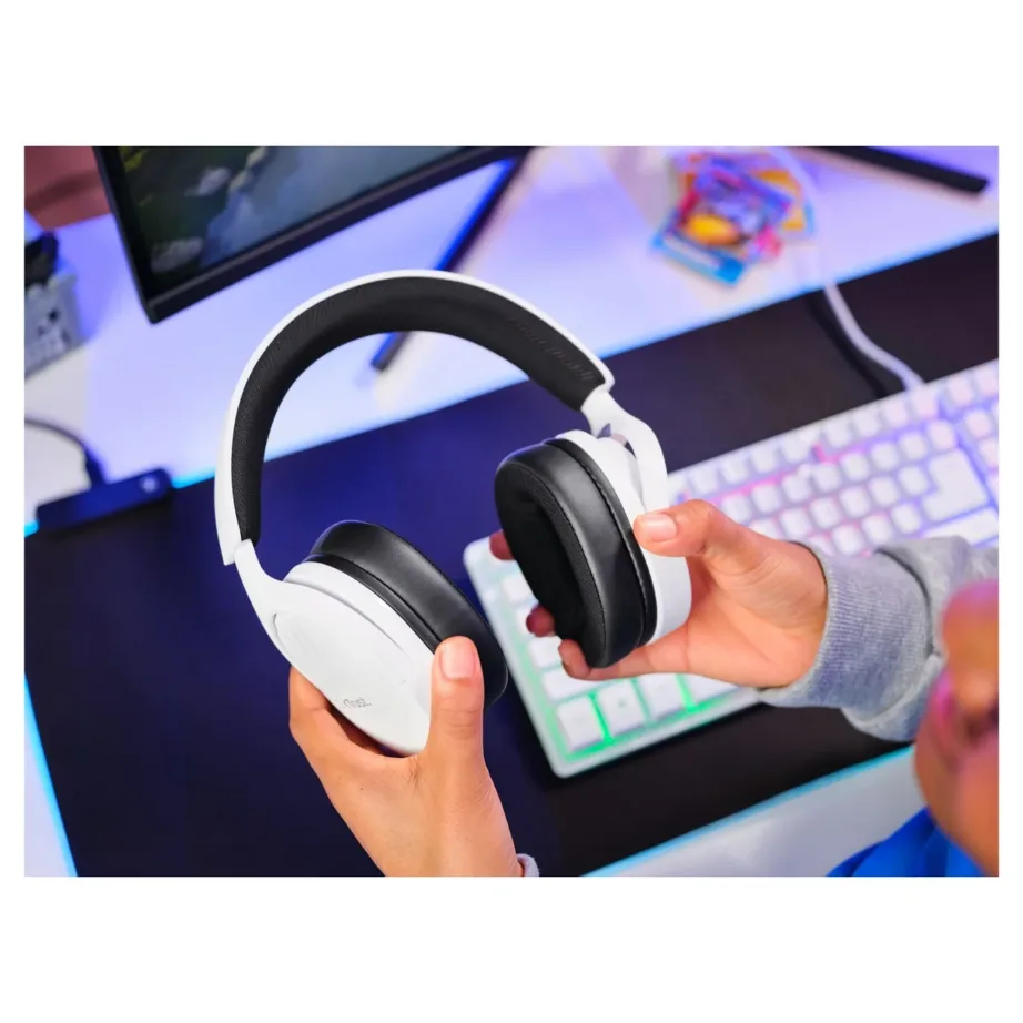 Trust GXT 489W Fayzo must-valge juhtmega mängurikomplekt, 3,5 mm, eemaldatav mikrofon, 1,2 m kaabel, ABS, taaskasutatud materjalid, 180x90x200 mm – 5