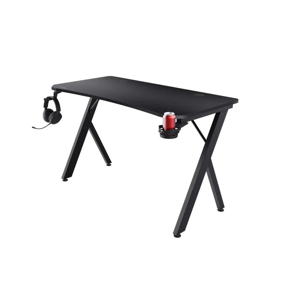 Trust GXT 700 Omnius 120x60x74 cm must metallraamiga mängurilaud pudelihoidja ja klapikonksuga – 4