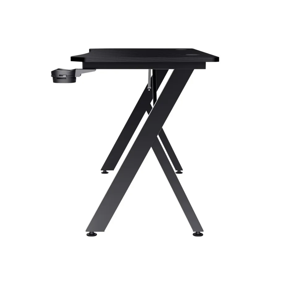 Trust GXT 700 Omnius 120x60x74 cm must metallraamiga mängurilaud pudelihoidja ja klapikonksuga – 7