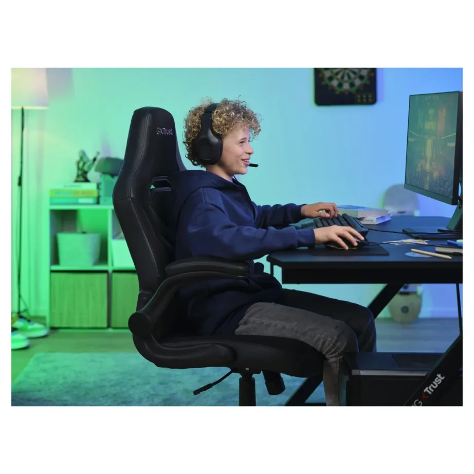 Trust GXT 703 Riye must mänguritool, 128 cm kõrgus, 54×52 cm istmepind, max 140 kg – 8