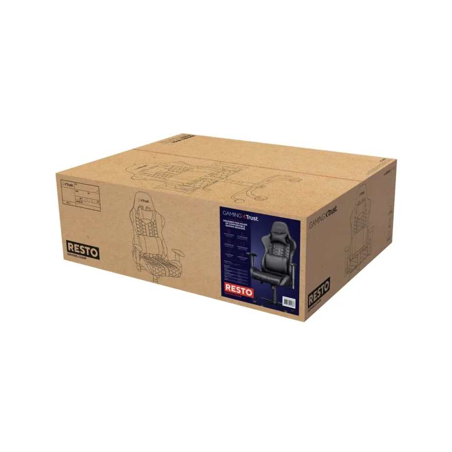 Trust GXT 708 Resto must 72 cm laiune universaalne mänguritool 150 kg metallraamiga, reguleeritava seljatoe ja käetugedega – 6
