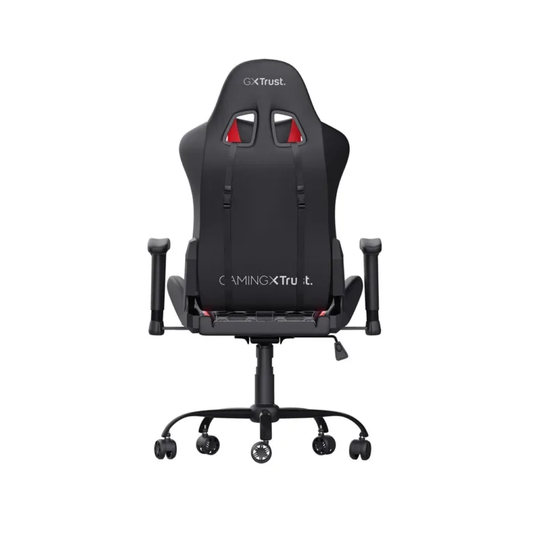 Trust GXT 708R 72 cm laiune must-punane universaalne mänguritool, reguleeritava seljatoega 90–180°, metallraam, 150 kg kandevõime, kaela- ja nimmepadjaga
