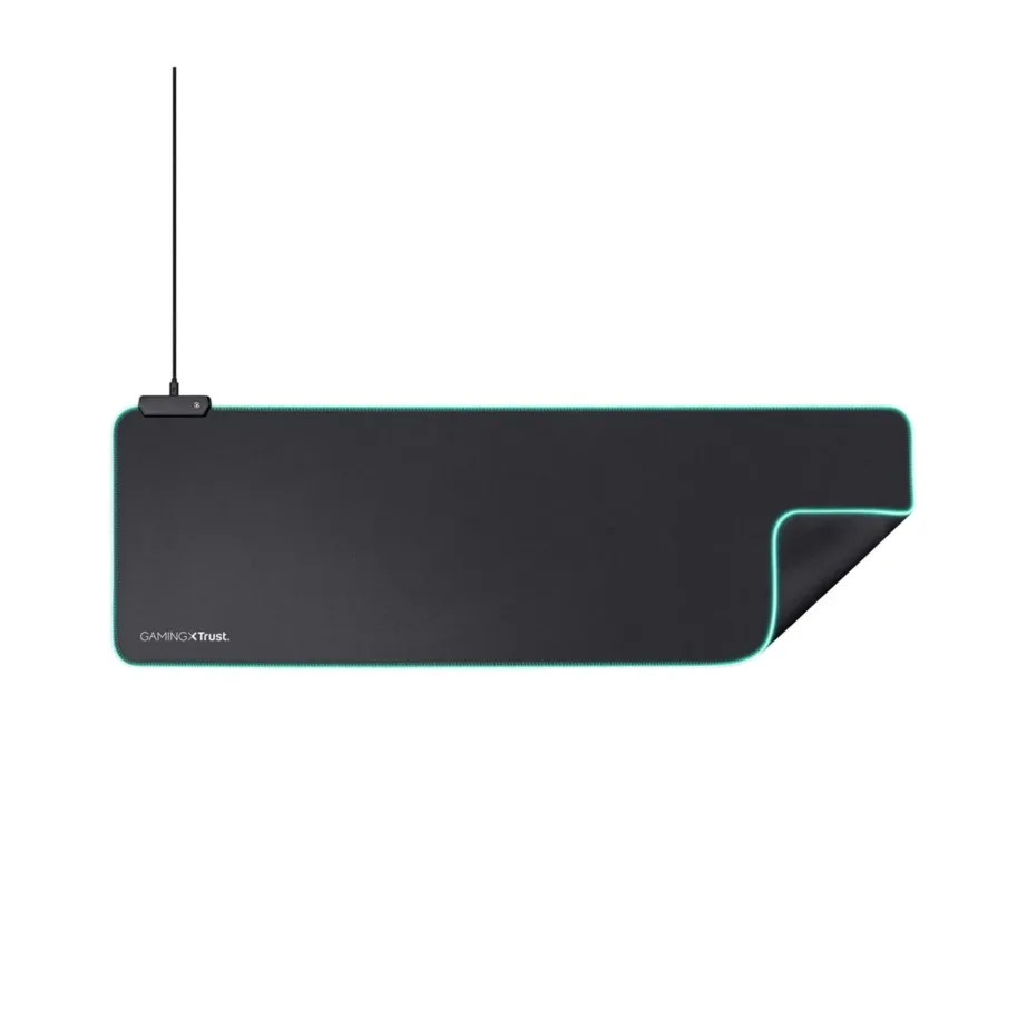 Trust GXT 764 Glide-Flex XXL 930×300 mm must LED-taustvalgustusega mängurihiirematt – 2