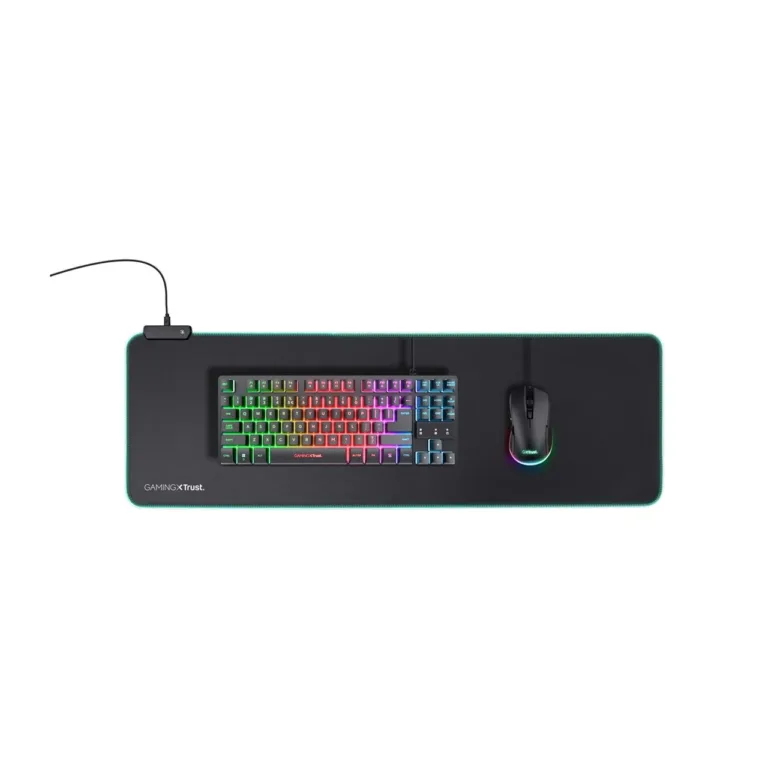 Trust GXT 764 Glide-Flex XXL 930x300 mm must LED-taustvalgustusega mängurihiirematt