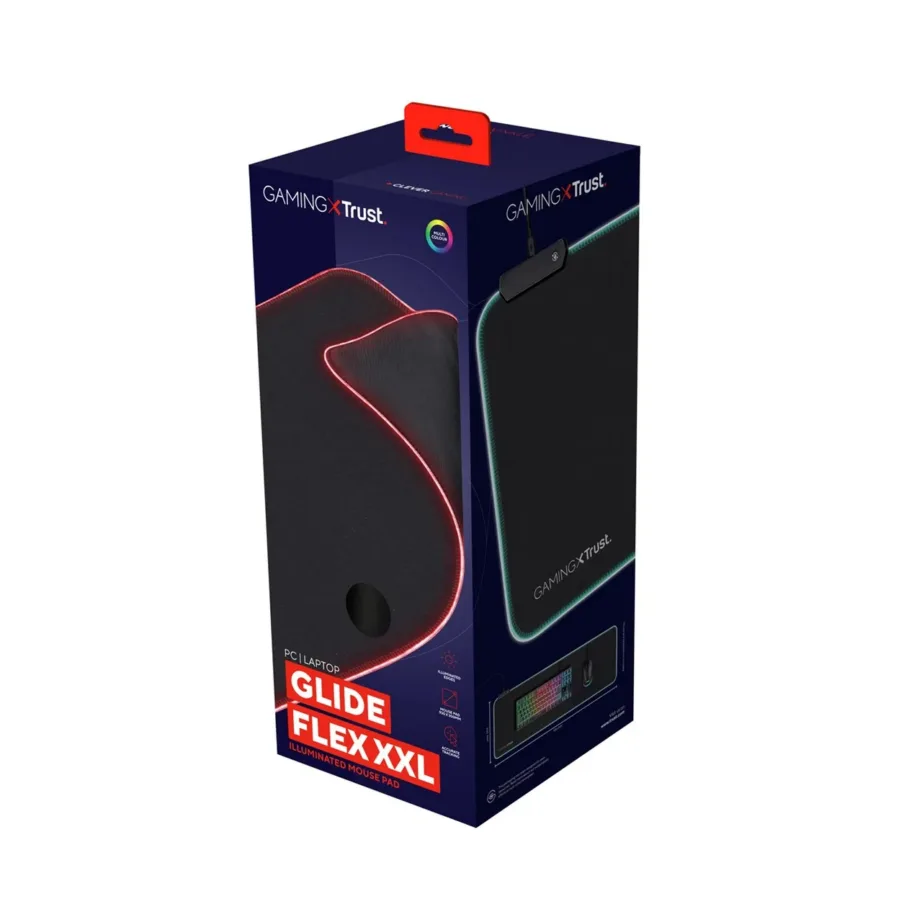 Trust GXT 764 Glide-Flex XXL 930×300 mm must LED-taustvalgustusega mängurihiirematt – 5