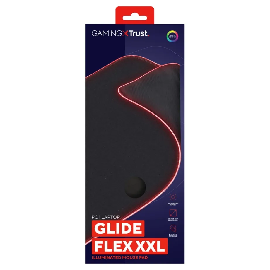 Trust GXT 764 Glide-Flex XXL 930×300 mm must LED-taustvalgustusega mängurihiirematt – 6