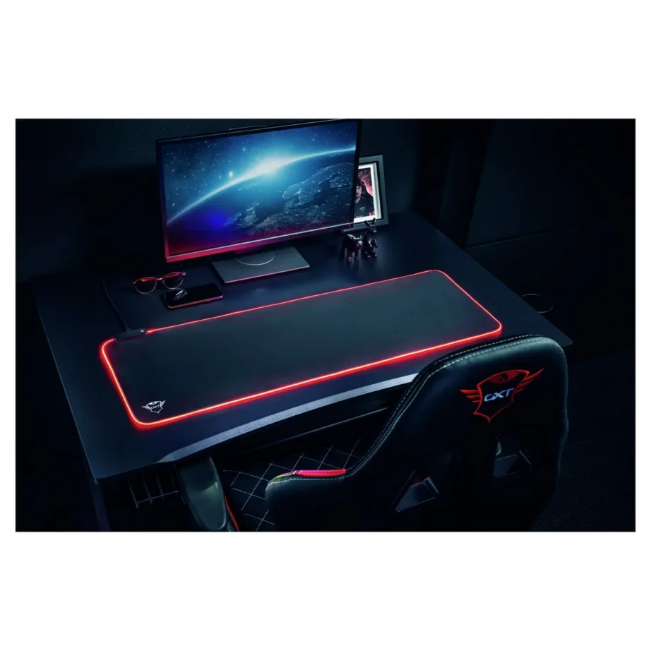 Trust GXT 764 Glide-Flex XXL 930×300 mm must LED-taustvalgustusega mängurihiirematt – 7
