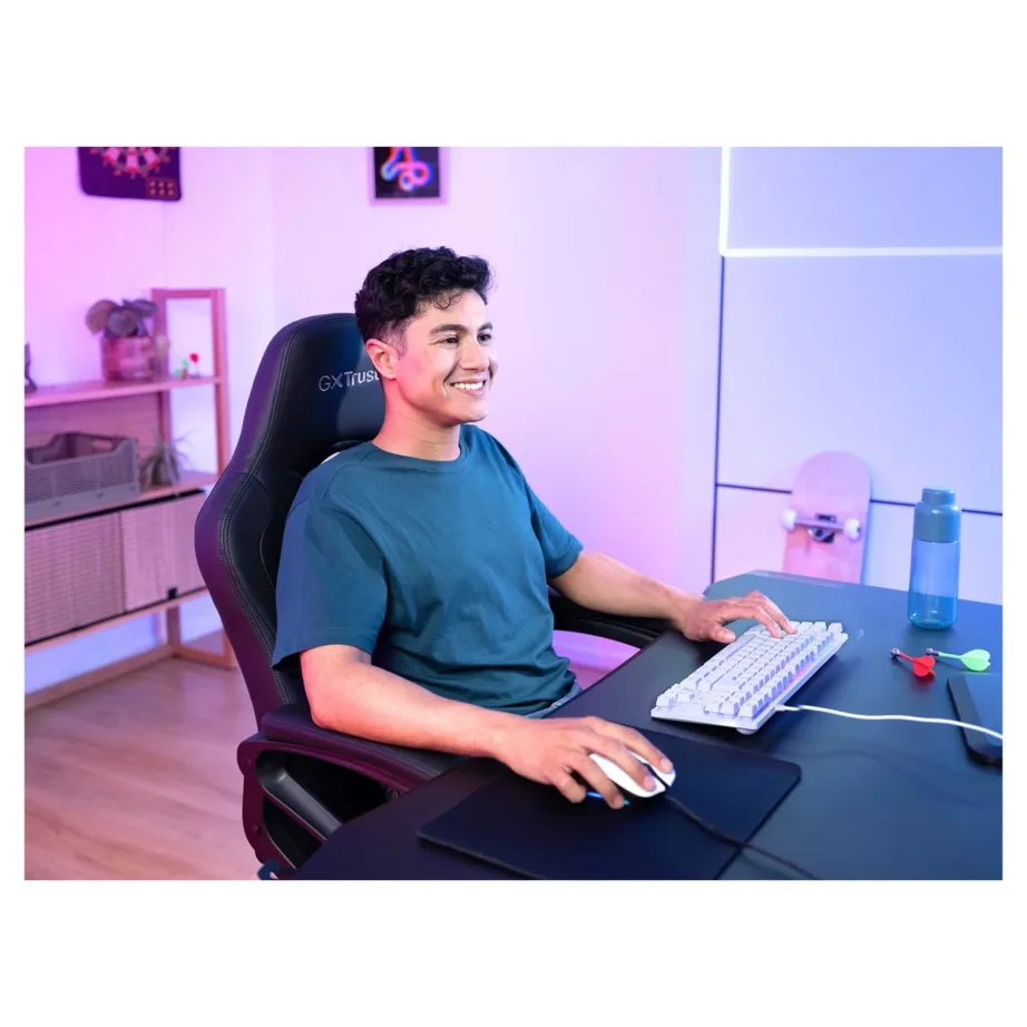 Trust GXT 833W Thado TKL 87-klahviline RGB LED valge mänguriklaviatuur, US QWERTY, juhtmega USB – 5