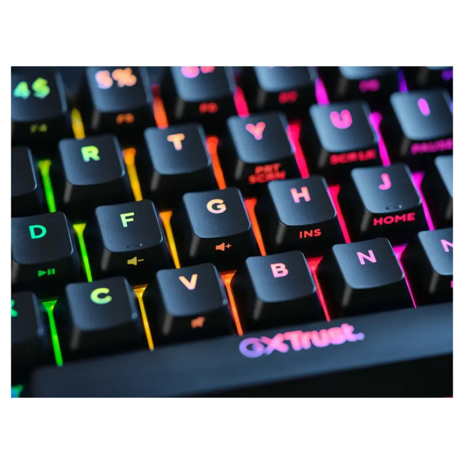Trust GXT 867 Acira 60% mehaaniline RGB-taustvalgustusega mänguriklaviatuur US paigutusega, must, eemaldatav 1,8 m USB-kaabel – 2
