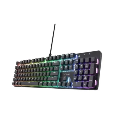 Trust GXT 871 Zora 440x136x33 mm must mehaaniline RGB USB mänguriklaviatuur, QWERTY US