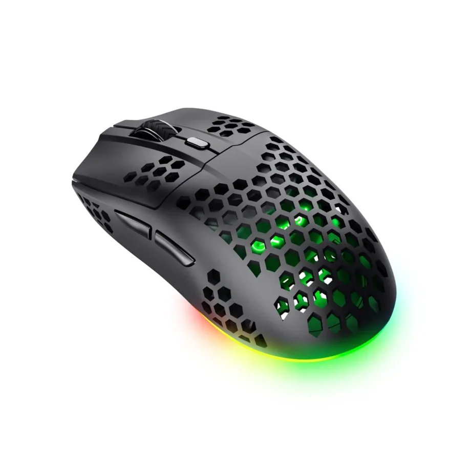 Trust GXT 929 Helox 4800 DPI must juhtmevaba mängurihiir RGB-valgustusega, paremakäelistele, 80h aku, USB-C laadimine, 64x125x38 mm – 3