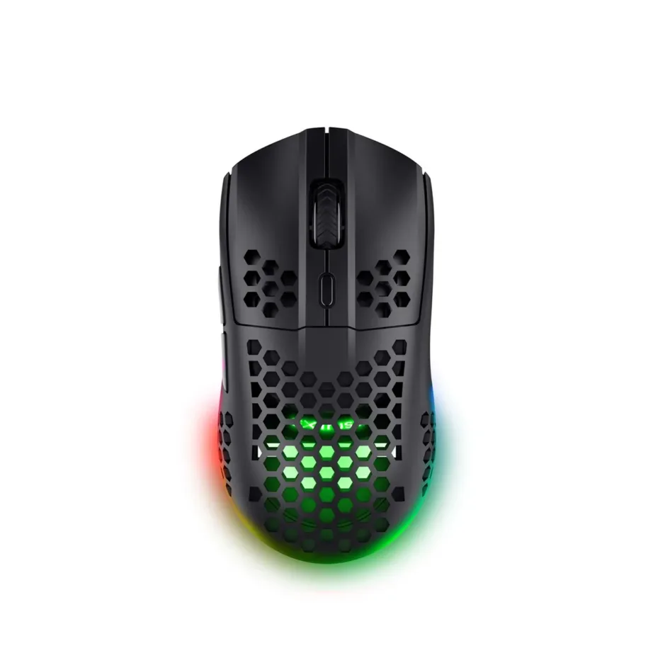 Trust GXT 929 Helox 4800 DPI must juhtmevaba mängurihiir RGB-valgustusega, paremakäelistele, 80h aku, USB-C laadimine, 64x125x38 mm – 6