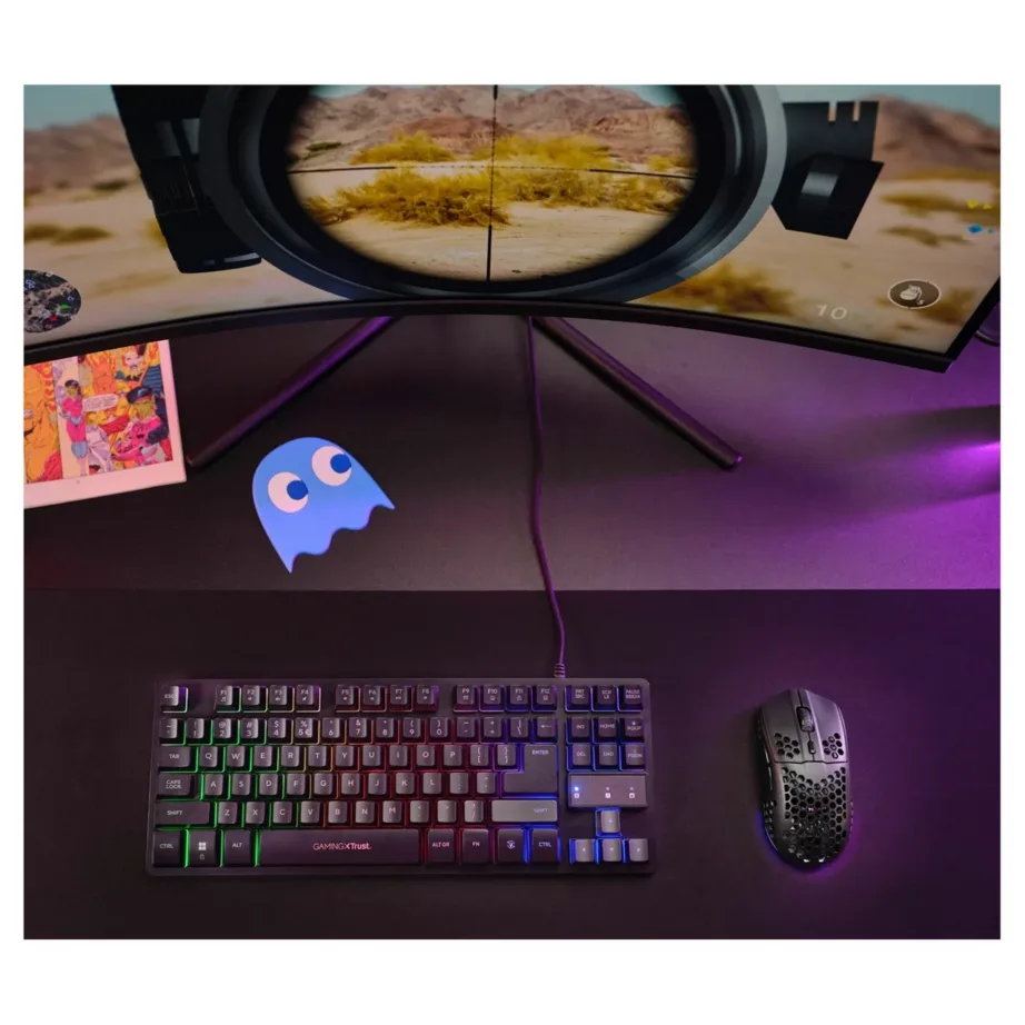 Trust GXT 929 Helox 4800 DPI must juhtmevaba mängurihiir RGB-valgustusega, paremakäelistele, 80h aku, USB-C laadimine, 64x125x38 mm – 8