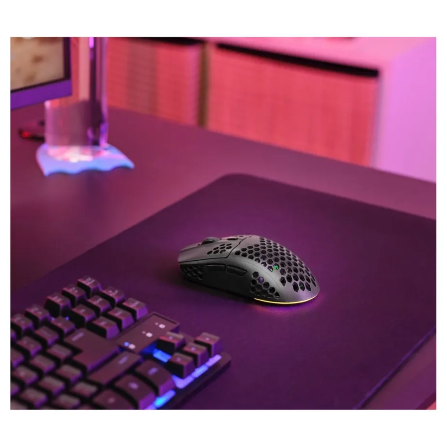 Trust GXT 929 Helox 4800 DPI must juhtmevaba mängurihiir RGB-valgustusega, paremakäelistele, 80h aku, USB-C laadimine, 64x125x38 mm – 9