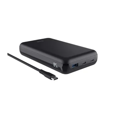Trust Laro 25240 100W must sülearvuti akupank 3 seadmele, 2x USB-C, 1x USB-A, 144x83x27 mm