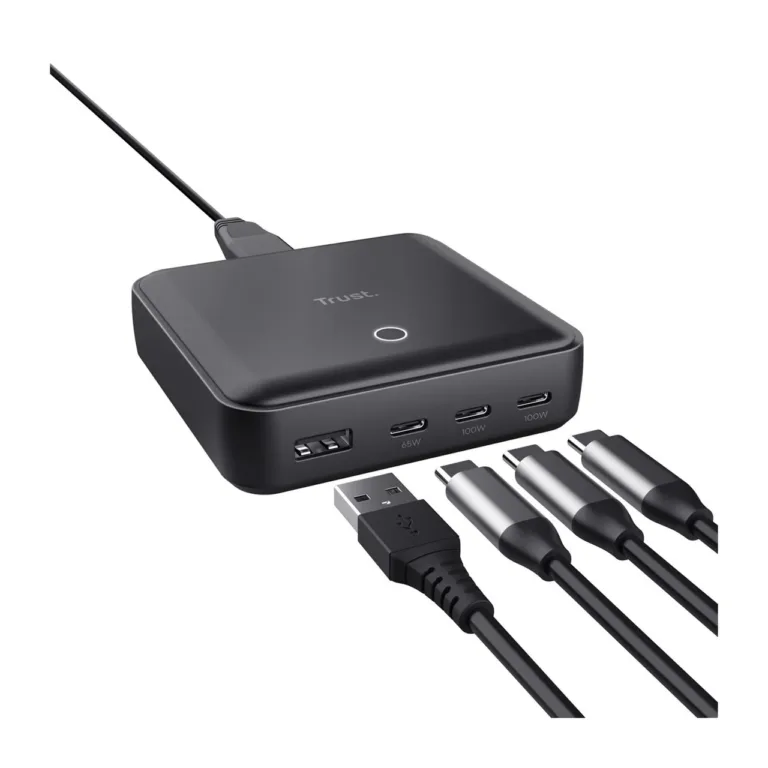 Trust Maxo 25242 100W 3xUSB-C/1xUSB-A universaalne lauakinnituslaadija, must, EU pistik, 1,2 m kaabel