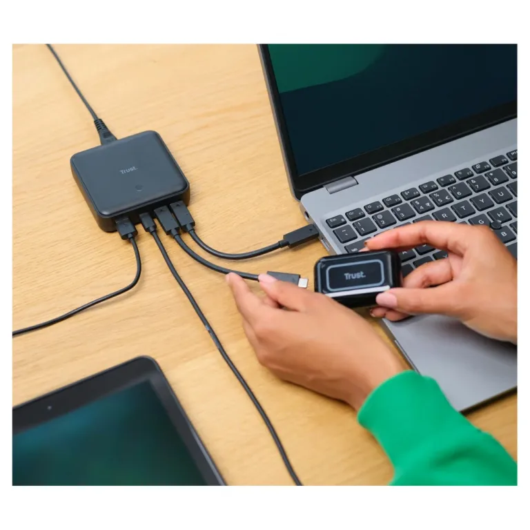 Trust Maxo 25242 100W 3xUSB-C/1xUSB-A universaalne lauakinnituslaadija, must, EU pistik, 1,2 m kaabel