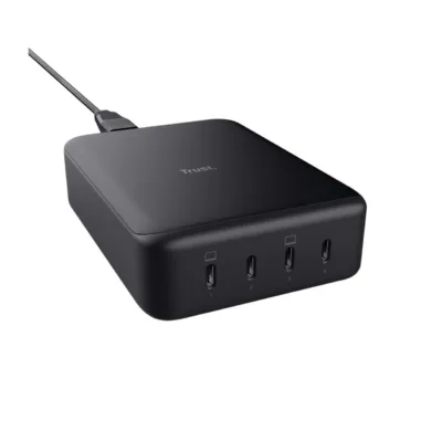 Trust Maxo 25413 must 4x USB-C PPS/PD3.0 lauakinnitusega GaN laadija (ABS/PC, 1 m kaabel)