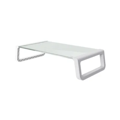 Trust Monta 500x200x100 mm valge karastatud klaasist monitorialus, 10 kg kandevõimega