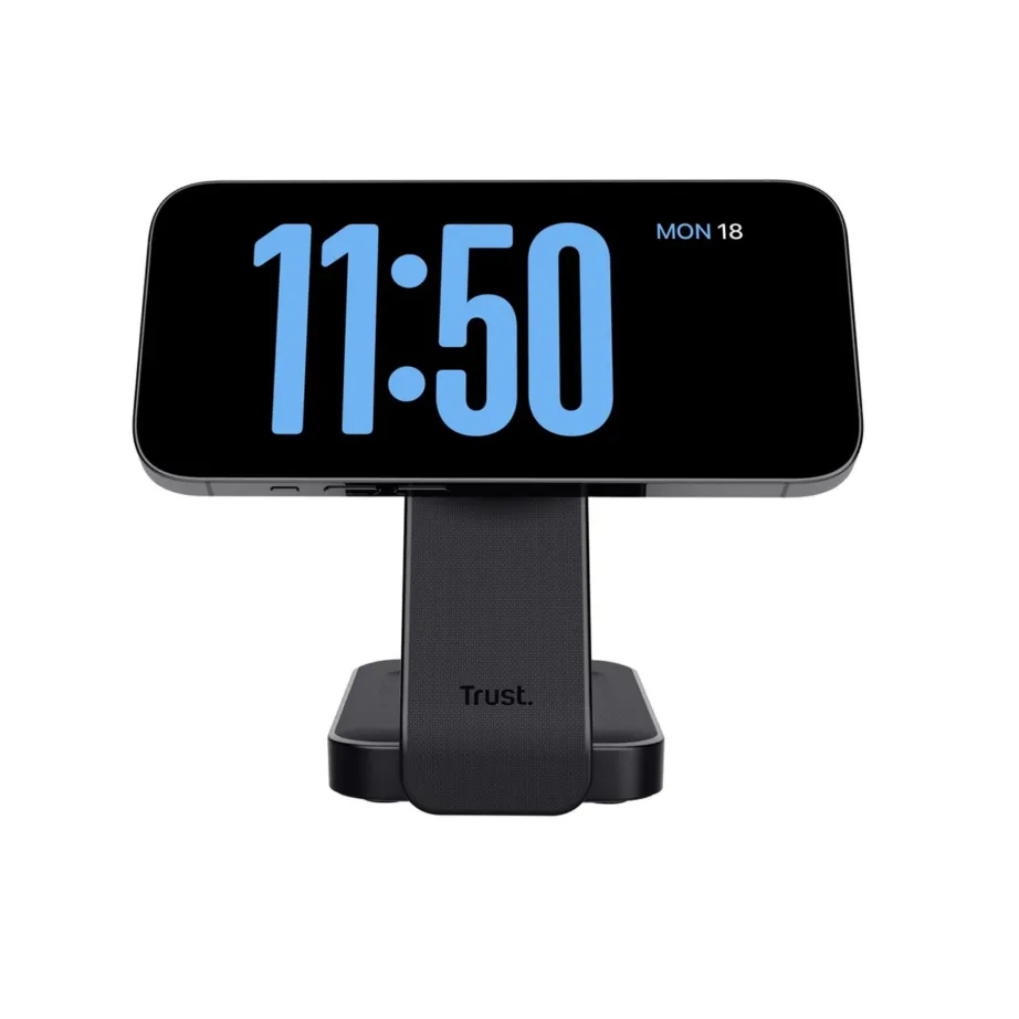 Trust Viro 25464 must 3-in-1 juhtmevaba magnetiline laadimisalus iPhone’i, Apple Watchi ja AirPodside jaoks (15 W, USB-C, mõõdud 139x71x52 mm) – 12