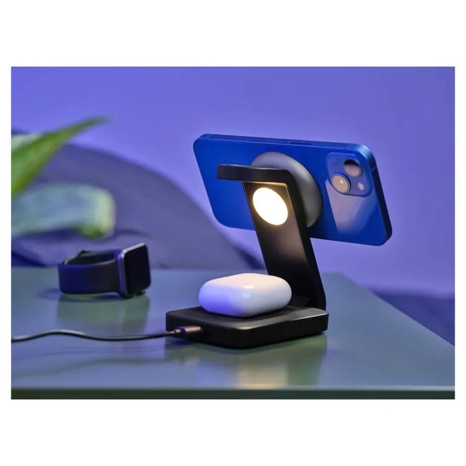 Trust Viro 25464 must 3-in-1 juhtmevaba magnetiline laadimisalus iPhone’i, Apple Watchi ja AirPodside jaoks (15 W, USB-C, mõõdud 139x71x52 mm) – 4