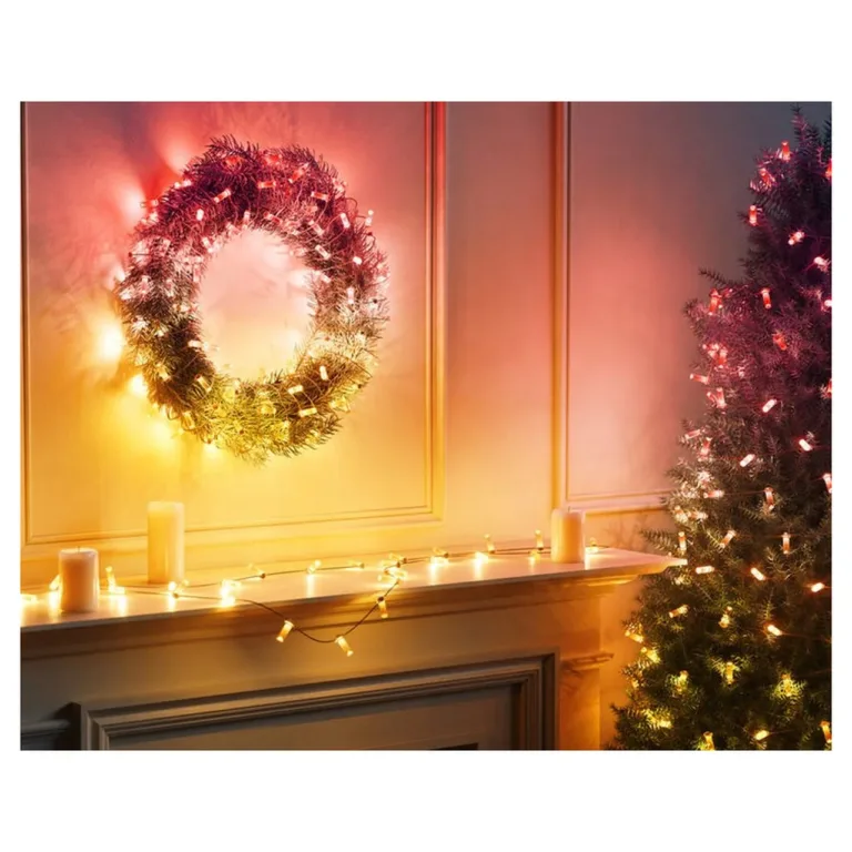 Twinkly Candies TWKC100RGB-G 6 m 100 RGB LED multivärvilised küünlakujulised nutijõulutuled, Wi-Fi, Bluetooth, USB-C, sisetingimustesse