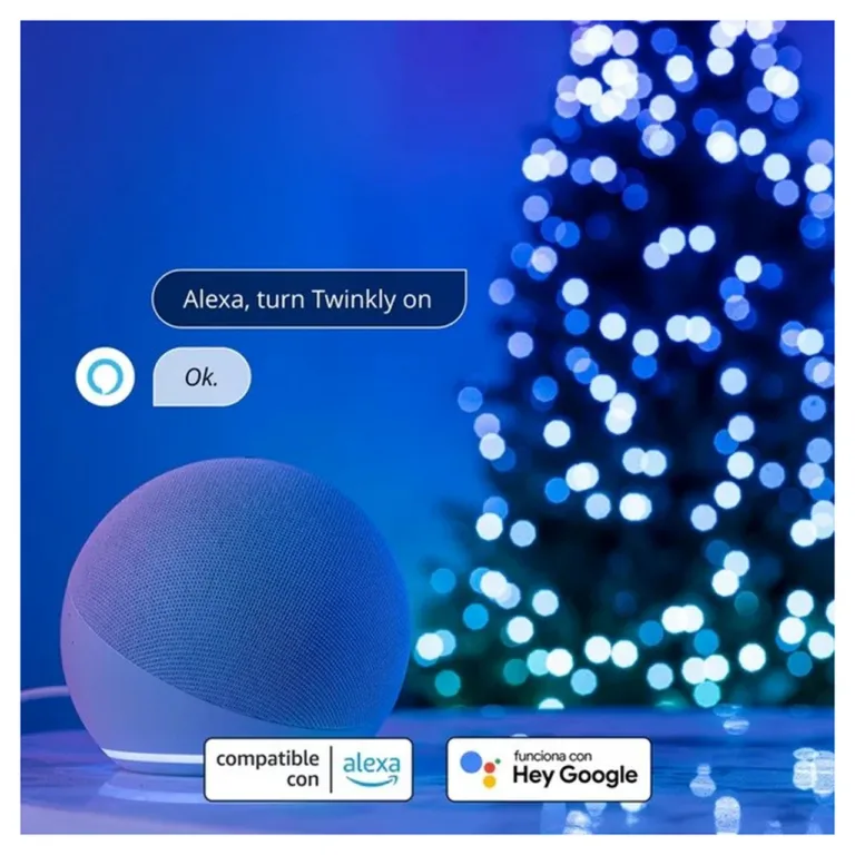Twinkly Candies TWKC200RGB-G 12 m 200 RGB LED küünlakujuline nutikas jõulutulukett siseruumidesse, USB-C, värvimuutev, ühilduv Alexa/Google/Razer