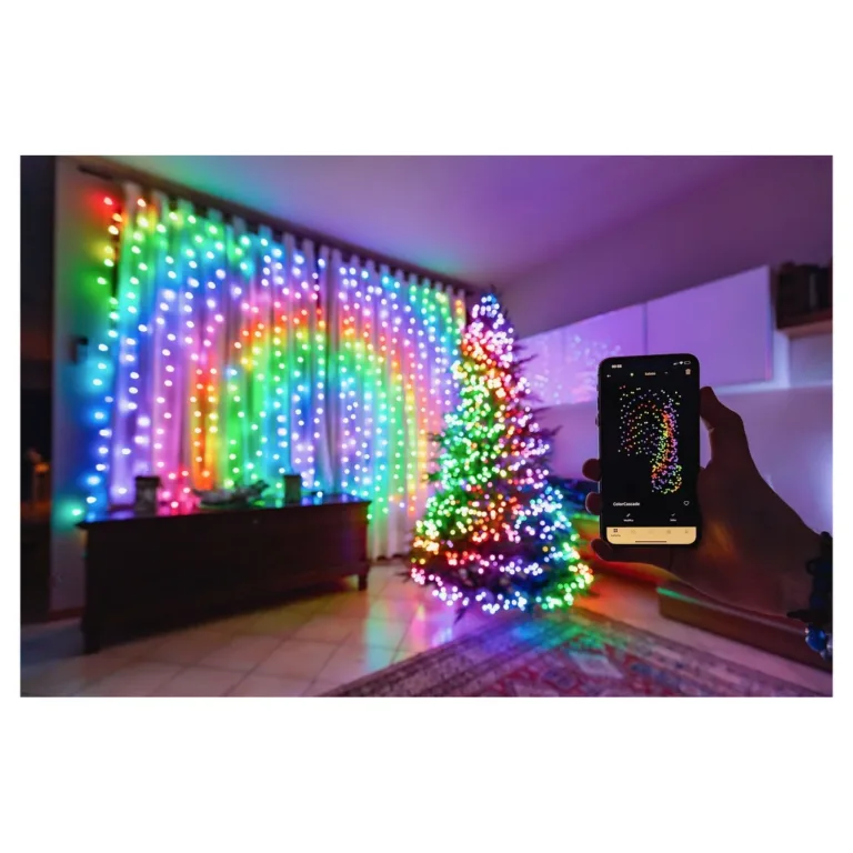 Twinkly Curtain TWW210SPP-TEU 210 RGBW LED 2,1 m mitmevärviline nutikas valguskardin sise- ja välistingimustesse, IP44, Bluetooth, Wi-Fi