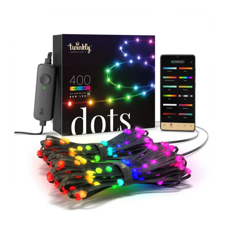 Twinkly Dots TWD400STP-BEU 400 LED 20 m multivärviline nutikas valguskett, IP20, taimeriga