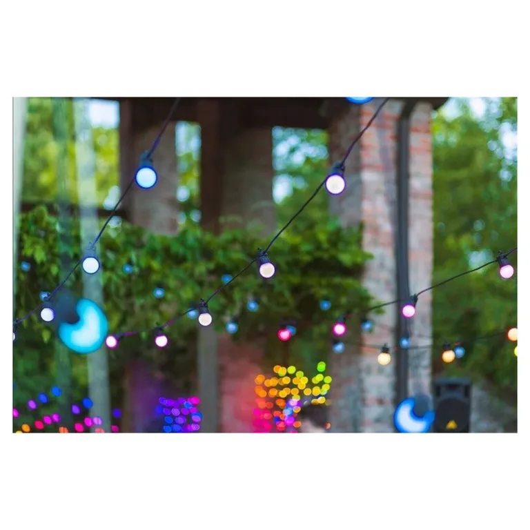 Twinkly Festoon TWF020STP-BEU 20 RGB LED 10 m nutikad värvilised valgusketid sise- ja välistingimustesse, must kaabel, Apple HomeKit/Google Assistant/Amazon Alexa ühilduvus