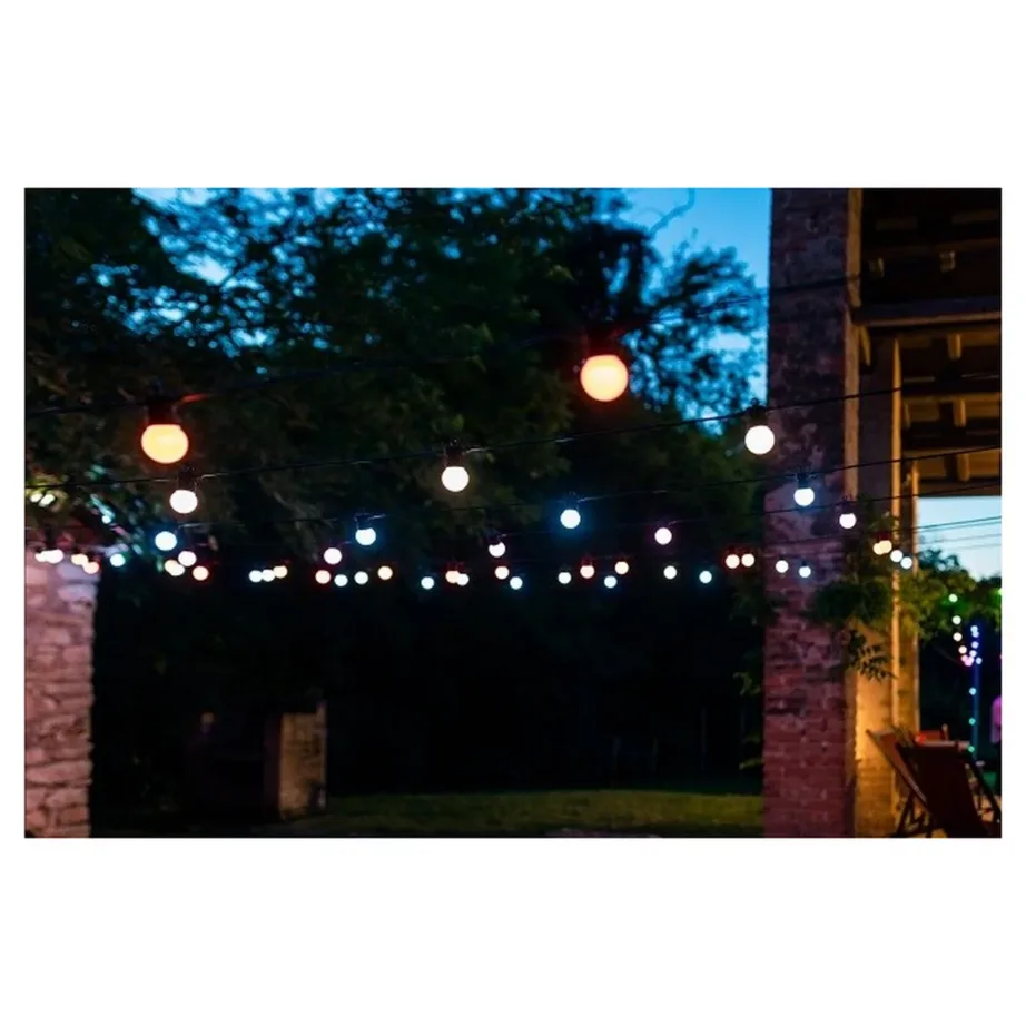 Twinkly Festoon TWF020STP-BEU 20 RGB LED 10 m nutikad värvilised valgusketid sise- ja välistingimustesse, must kaabel, Apple HomeKit/Google Assistant/Amazon Alexa ühilduvus – 3