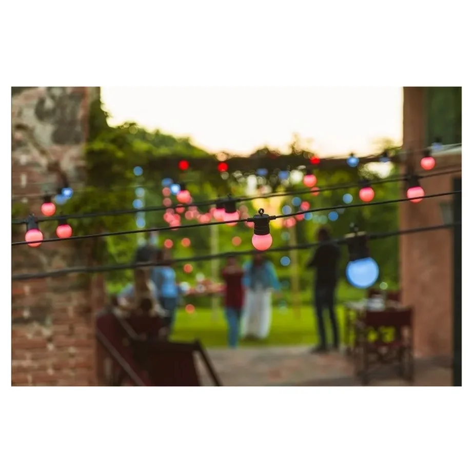 Twinkly Festoon TWF020STP-BEU 20 RGB LED 10 m nutikad värvilised valgusketid sise- ja välistingimustesse, must kaabel, Apple HomeKit/Google Assistant/Amazon Alexa ühilduvus – 4