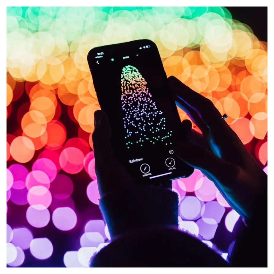 Twinkly Strings TWS600SPP-BEU 600 RGBW LED 48 m nutikas valguskett, IP44, värviline, Wi-Fi/Bluetooth – 3