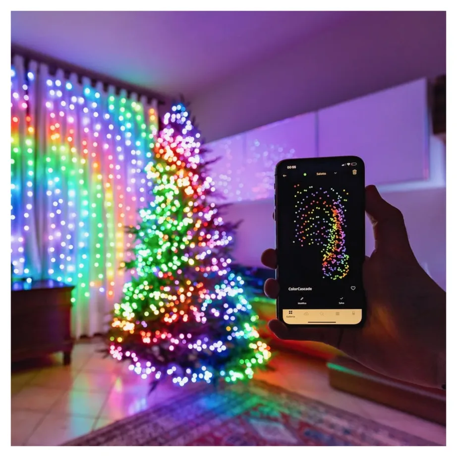 Twinkly Strings TWS600SPP-BEU 600 RGBW LED 48 m nutikas valguskett, IP44, värviline, Wi-Fi/Bluetooth – 8