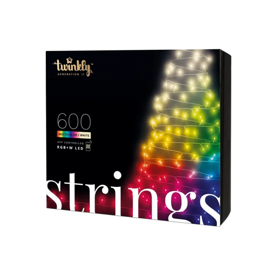 Twinkly Strings TWS600SPP-BEU 600 RGBW LED 48 m nutikas valguskett, IP44, värviline, Wi-Fi/Bluetooth