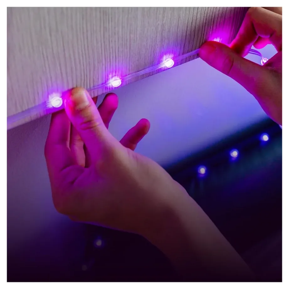 Twinkly TWD060STP-B 60 LED-i 3 m värviline nutikas valguskett, must, häälejuhtimisega, Alexa/HomeKit/Google Assistant – 4