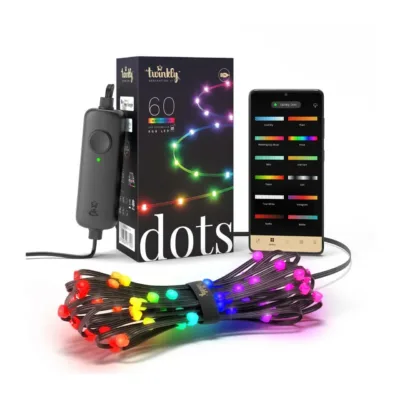 Twinkly TWD060STP-B 60 LED-i 3 m värviline nutikas valguskett, must, häälejuhtimisega, Alexa/HomeKit/Google Assistant