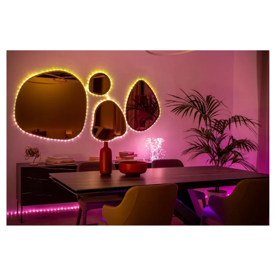 Twinkly TWD060STP-T 3 m 60 LEDiga läbipaistva juhtmega nutikas valguskett sinise, punase ja rohelise valgusega, taimeri ja USB-toitega – 7