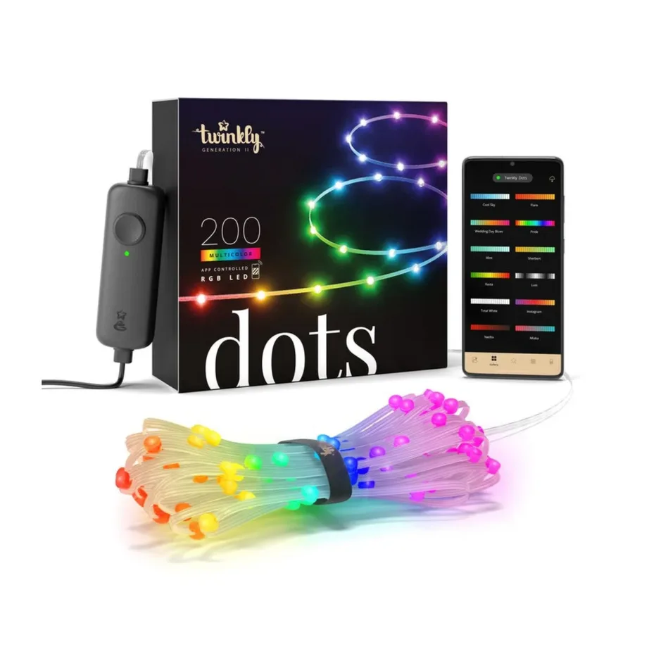 Twinkly TWD200STP-TEU 200 LED 10 m mitmevärviline sisetingimuste valguskett musta kaabliga – 3