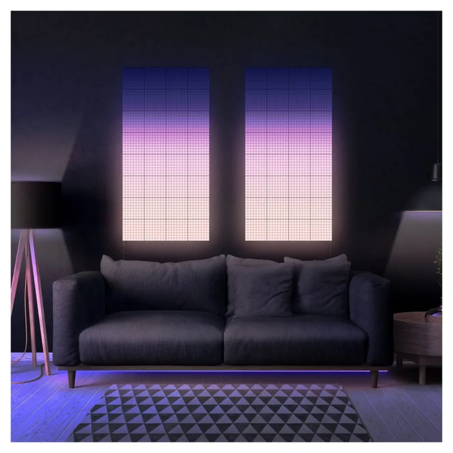 Twinkly TWQ064STW-03-BAD 3-osaline must Wi-Fi/Bluetooth nutikas LED seinavalgustuse laienduskomplekt – 9