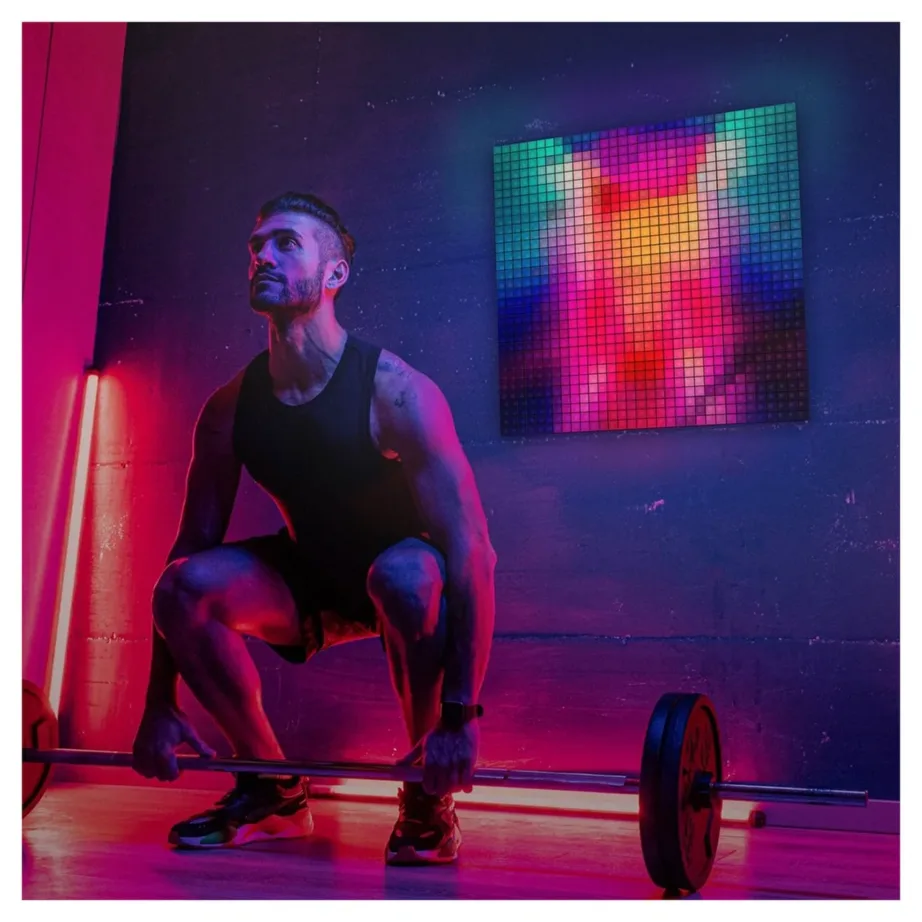 Twinkly TWQ064STW-07-BEU 6-paneeline 16×16 cm RGB LED nutikate valguspaneelide komplekt (1 master + 5 laiendust, 384 valguspunkti, Wi-Fi/Bluetooth, ühilduvus Alexa/Google/HomeKit, siseruumidesse) – 2