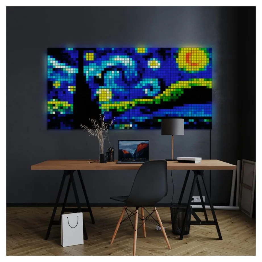 Twinkly TWQ064STW-07-BEU 6-paneeline 16×16 cm RGB LED nutikate valguspaneelide komplekt (1 master + 5 laiendust, 384 valguspunkti, Wi-Fi/Bluetooth, ühilduvus Alexa/Google/HomeKit, siseruumidesse) – 4