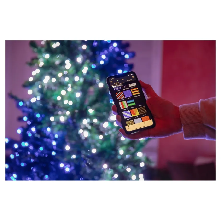 Twinkly TWS250SPP-BEU 20 m 250 LED RGBW nutikad jõulutuled WiFi/Bluetooth, IP44, sise- ja välistingimustesse – 11