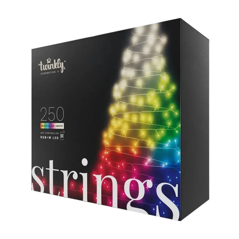 Twinkly TWS250SPP-TEU 20 m 250 RGBW LED nutikas valguskett sise- ja välistingimustesse, WiFi/Bluetooth, värviline ja valge, IP44