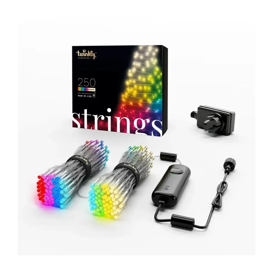 Twinkly TWS250SPP-TEU 20 m 250 RGBW LED nutikas valguskett sise- ja välistingimustesse, WiFi/Bluetooth, värviline ja valge, IP44