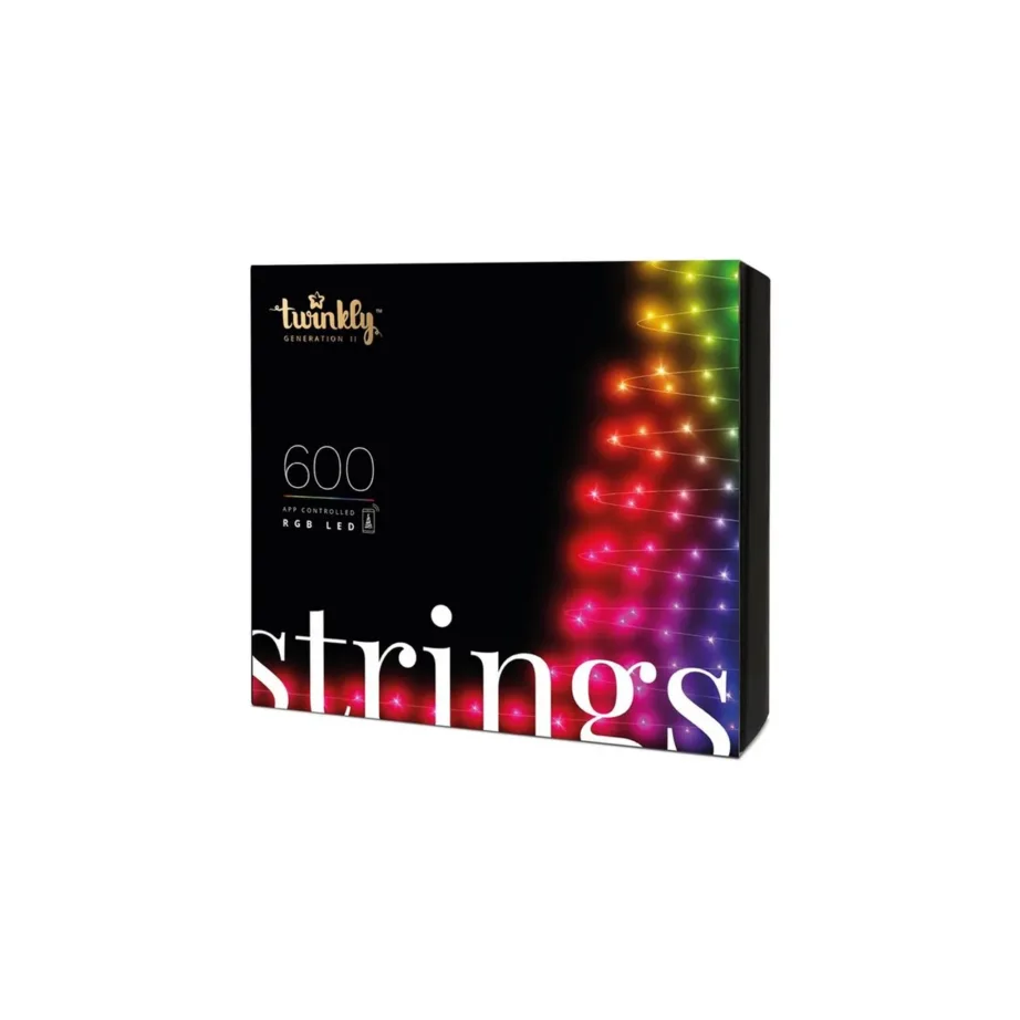 Twinkly TWS600STP-BEU 600 RGB LED 48 m nutikad värvilised jõulutuled sise- ja välistingimustesse, Wi-Fi/Bluetooth, IP44