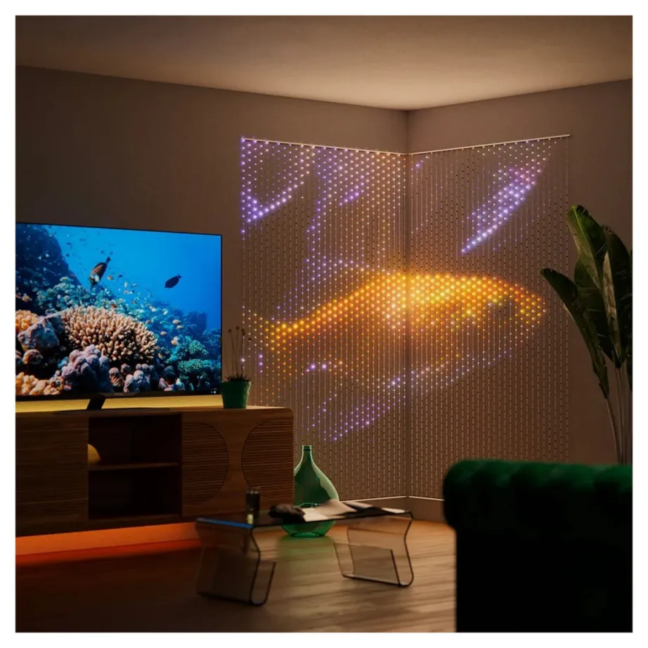 Twinkly TWW480STP-TEU 100×100 cm 480 RGB LED nutikas valguskardin siseruumidesse, Wi-Fi ja Bluetooth, hämardatav, IP20 – 5
