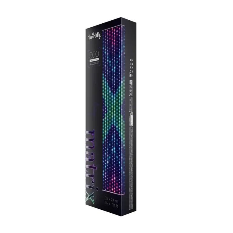 Twinkly TWW500STP-TEU 500 RGB LED 50x240 cm läbipaistev nutikas valguskardin, hämardatav, Bluetooth ja Wi-Fi, Amazon Alexa/Google Assistant ühilduvus, siseruumidesse